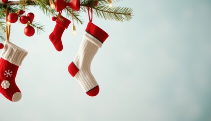 Festive Christmas Stockings Decorating the Holiday Season Cheerfully