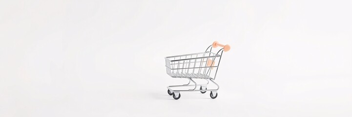 Minimalist Pastel Shopping Cart Design Promoting Sustainability