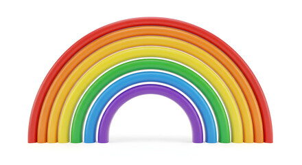 Fototapeta premium 3d rainbow icon isolated on transparent background. Png