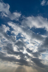 cloudscape with sunbeams