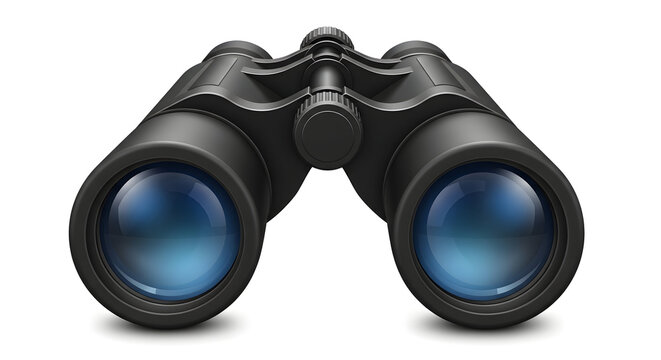 Black binoculars isolated on transparent background. Png