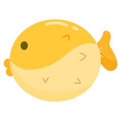 Cute Doodle Sea Creature Pufferfish