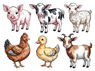 set of farm animals