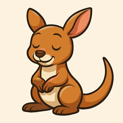 cute kangaroo standing Cartoon 