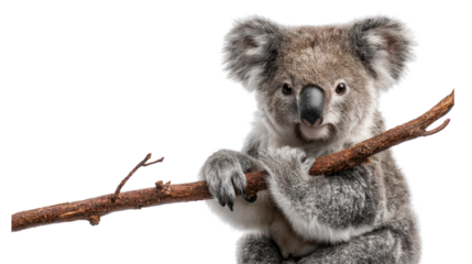 Koala with branch portrait