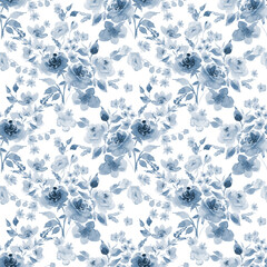 Blue flowers watercolor, gentle Bouquet, abstract.