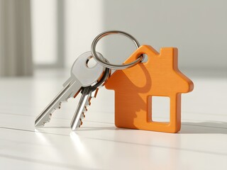 House key fob with silver keys image