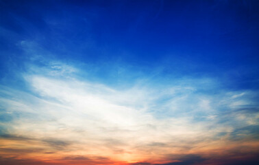 sunset sky with clouds