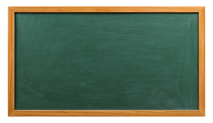 green chalkboard with frame isolated on transparent background