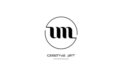 MU, UM, M, U abstract letters logo monogram