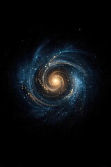Spiral galaxy swirling in deep space