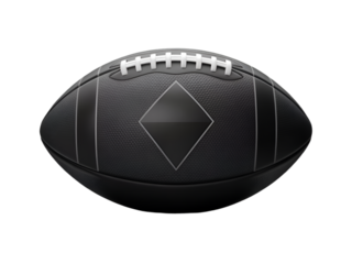 Matte black american football with diamond isolated on a transparent background image