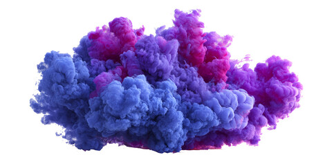 Swirling purple and blue clouds Ai isolated on a transparent background smoke abstract