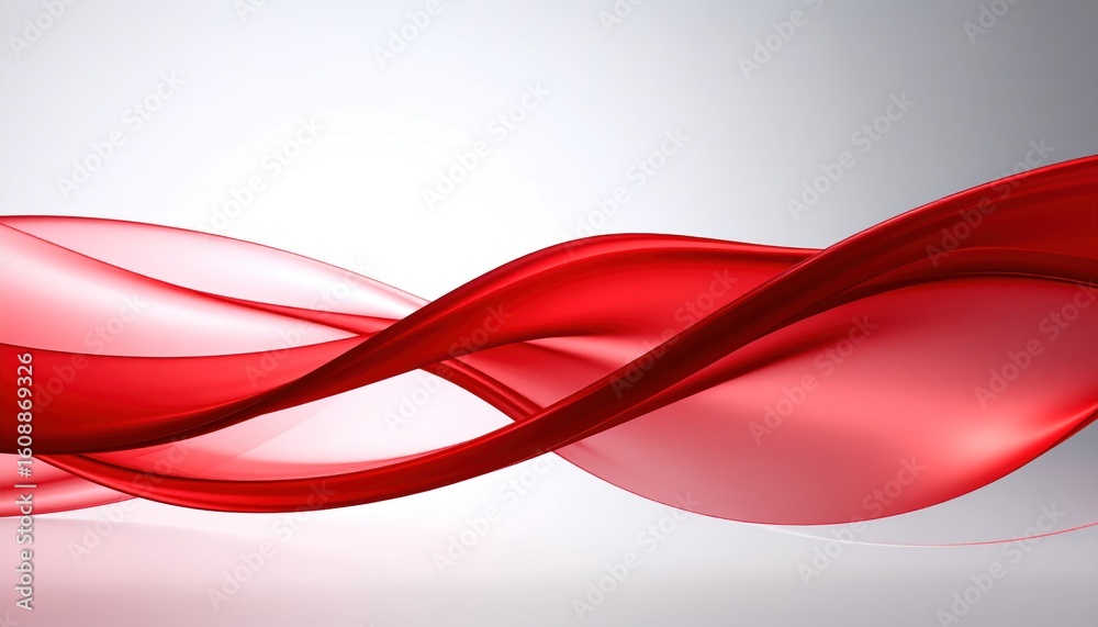 Fototapete abstract red wave motion against a soft gradient background design with energy and flow