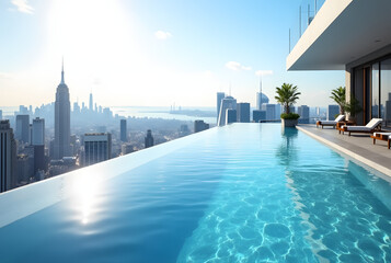 Naklejka premium Skyline Swim Escape