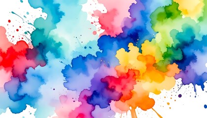 Abstract Watercolor Splatter Art
