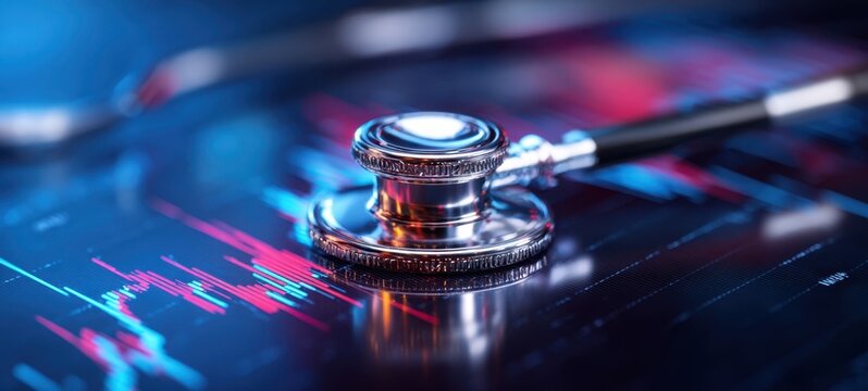 The Stethoscope Overlaid on Modern Health Data Analysis and Statistics. - Powered by Adobe