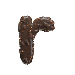 Creative art alphabet of chocolate,3d rendering. Cartoon nuts chocolate font. chocolate letters and numbers,Birthday party celebration.