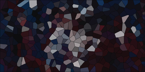 Abstract mosaic pattern in cool tones a blend of deep blues reds and grays creating a stylish geometric texture for artistic backgrounds and designs.