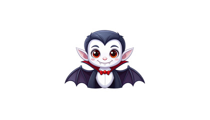 Fototapeta premium Cute little vampire on a white background.