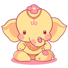 Adorable Baby Ganesha Characters – Hindu Elephant God Illustration