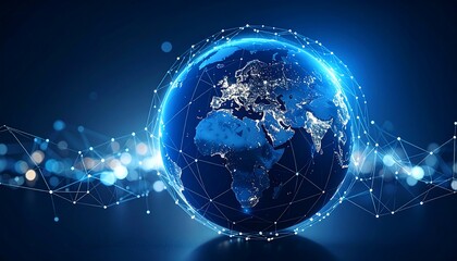 Global network, digital earth, futuristic, connected