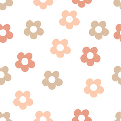 Groovy Floral Pattern Retro Floral Background Daisy Seamless Pattern Background