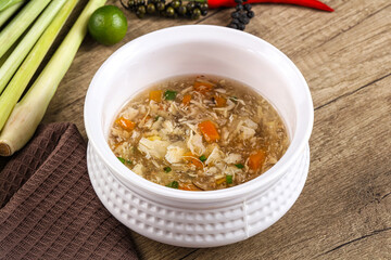 Asian gourmet crab soup with spices