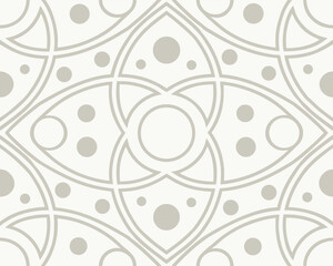 Fototapeta premium Seamless Geometric Pattern, Elegant Ornament, Neutral Backdrop For Design