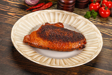 Roasted duck breast in cherry