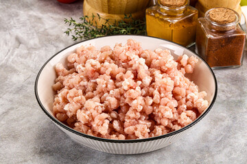 Homemade Raw pork minced meat
