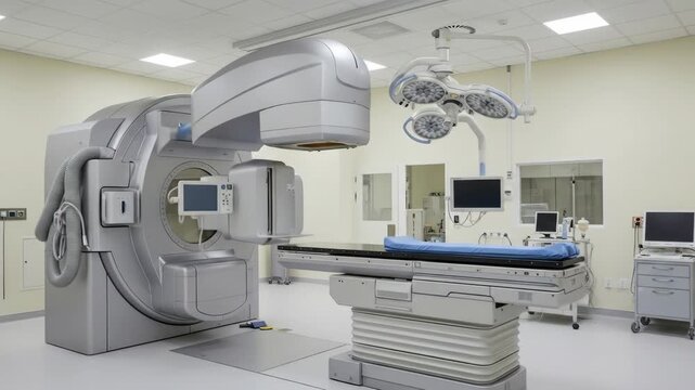 Modern Radiation Therapy Room with Medical Equipment
