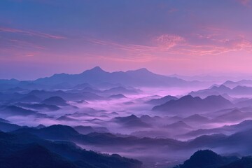 Fototapeta premium Misty mountain range at dawn (1)