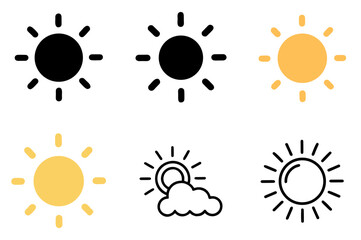 Sunshine Icon – Bright Sunlight and Warm Weather Symbol Vector Design