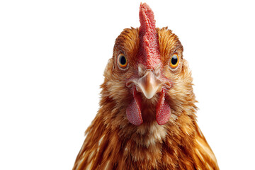 Close-up of a curious hen