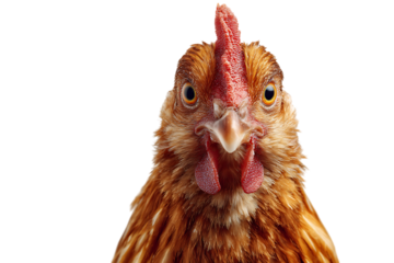 Close-up of a curious hen