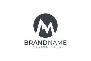 M letter mountain logo icon