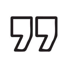 quote mark. Quotes icon vector. Quote marks outline, speech marks, inverted commas