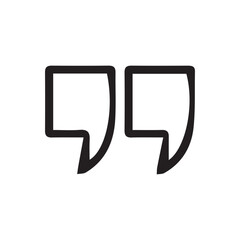 quote mark. Quotes icon vector. Quote marks outline, speech marks, inverted commas