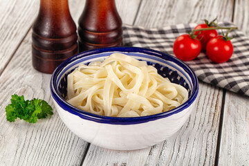 Boiled wheat asian udon noodles