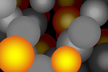 Orange and Gray Abstract Spheres Background