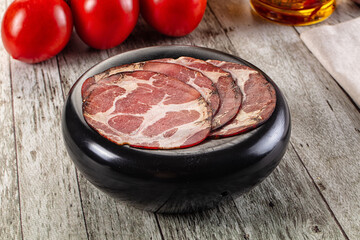 Italian Cured pork neck slices