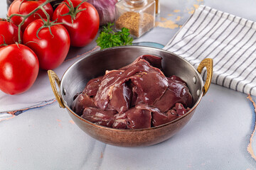 Raw chicken liver for cooking