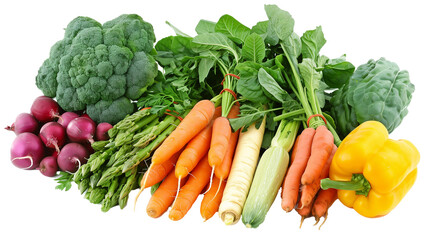 Fresh Assorted Vegetables with Transparent Background