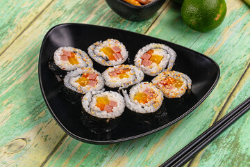 Koream homemade roll Kimbap with nori seaweed