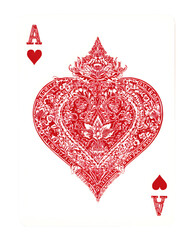 Ace of spades playing card isolated on transparent background