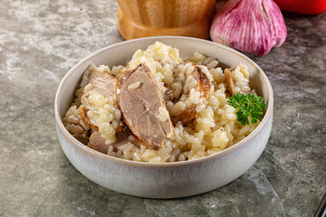 Risotto woth fried duck breast