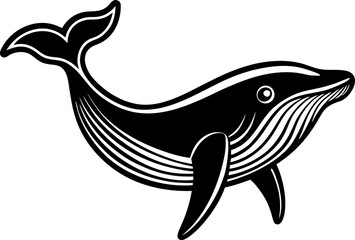 Humpback Whale fish silhouette vector illustration