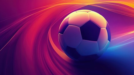 Naklejka premium vibrant soccer ball abstract background
