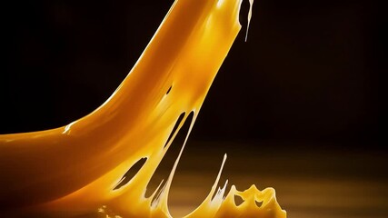 Golden liquid flowing and swirling abstract motion - Powered by Adobe